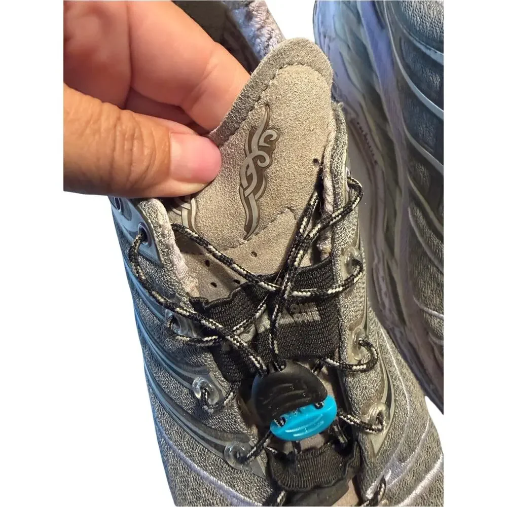Hoka One One Gray and Blue Women's Athletic Shoes 9
